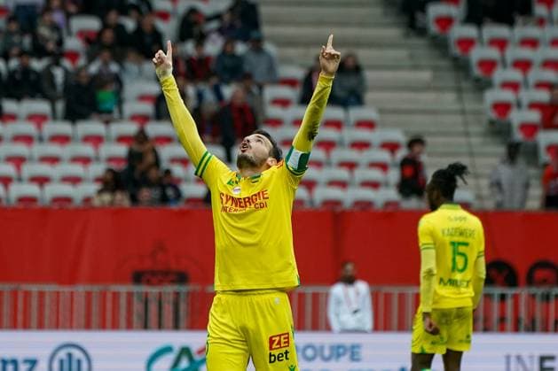 Joie - Pedro Chirivella (FC Nantes) FOOTBALL : OGC Nice vs FC Nantes- Ligue 1 Uber Eats - Nice - 31 03 2024 NorbertScanella Panoramic 