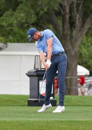 HOUSTON, TX - MARCH 31: Victor Perez (FRA) hits his tee shot on 1 during the final round of the PGA, Golf Herren Texas Children™s Houston Open at Memorial Park Golf Course on March 31, 2024 in Houston, Texas. (Photo by Leslie Plaza Johnson Icon Sportswire) GOLF: MAR 31 PGA Texas Children s Houston Open EDITORIAL USE ONLY Icon240331004