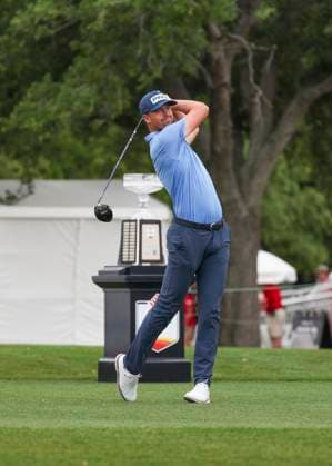 HOUSTON, TX - MARCH 31: Victor Perez (FRA) watches his tee shot on 1 during the final round of the PGA, Golf Herren Texas Children™s Houston Open at Memorial Park Golf Course on March 31, 2024 in Houston, Texas. (Photo by Leslie Plaza Johnson Icon Sportswire) GOLF: MAR 31 PGA Texas Children s Houston Open EDITORIAL USE ONLY Icon240331005