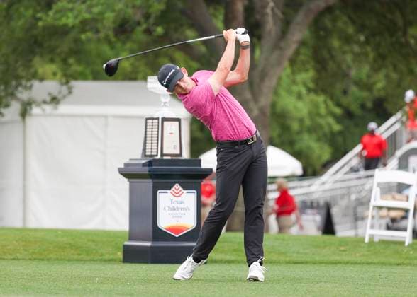 HOUSTON, TX - MARCH 31: Jacob Bridgeman (USA) watches his tee shot on 1 during the final round of the PGA, Golf Herren Texas Children™s Houston Open at Memorial Park Golf Course on March 31, 2024 in Houston, Texas. (Photo by Leslie Plaza Johnson Icon Sportswire) GOLF: MAR 31 PGA Texas Children s Houston Open EDITORIAL USE ONLY Icon240331008