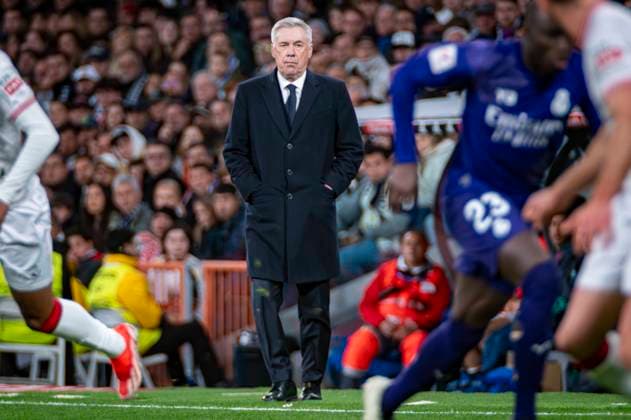La Liga EA Sports 2023 2024: Real Madrid vs Athletic Club Bilbao Carlo Ancelotti, coach of Real Madrid seen during the La Liga EA Sports 2023 24 football match between Real Madrid vs Athletic Club Bilbao at Santiago Bernabeu stadium in Madrid, Spain. Madrid Estadio Santiago Bernabeu Madrid Spain Copyright: xAlbertoxGardinx AGardin_20240331_football_liga_Madrid_Bilbao_0121
