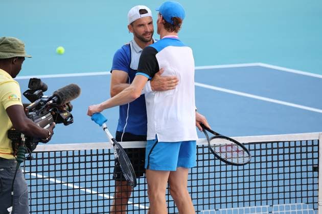 March 31, 2024, Miami Gardens, Florida, United States Of America: MIAMI GARDENS, FLORIDA - MARCH 31: Jannik Sinner from Italy defeats Grigor Dimitrov from Bulgaria in the men s single finals of 2024 Miami Open at Hard Rock Stadium on March 31, 2024 in Miami Gardens, Florida....People: Grigor Dimitrov 2024 Miami Open - Men™s Final  - ZUMAs214 20240331_ada_s214_044 Copyright: xSMGx
