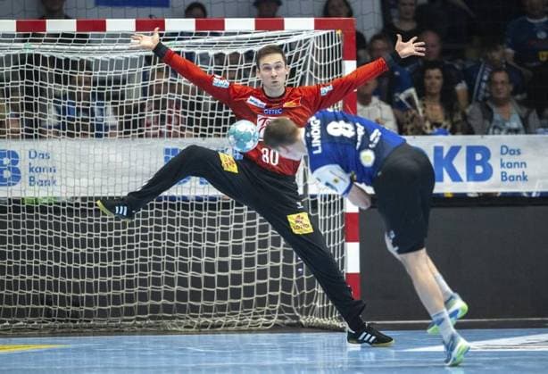 LIQUI MOLY HBL HANDBALL MEN 1 BL 27 GAME DAY THSV EISENACH SC MAGDEBURG FOR EDITORIAL PURPOSES ONLY p 31 03 2024 Eisenach LIQUI MOLY HBL Handball 1 Bundesliga Men Season 2023 2024 27 Matchday Werner Assmann Halle ThSV Eisenach SC Magdeburg in photo Manuel Zehnder 8 ThSV Eisenach in duel with Nikola Portner 80 SC Magdeburg Germany Thuringia Eisenach Copyright SaschaxFromm Copyright: SaschaxFromm doc7usy1xsqr7r11x1wljpl ,EDITORIAL USE ONLY Copyright: SaschaxFromm