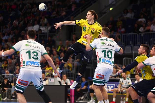 Juri Knorr Rhein Neckar Loewen Rhein Neckar Loewen vs Frischauf Goeppingen, Handball, 1 Bundesliga, 31 03 2024 Rhein Neckar Loewen vs Frischauf Goeppingen, Handball, 1 Bundesliga, 31 03 2024 Mannheim Copyright: xEibner-Pressefotox EP_RWS