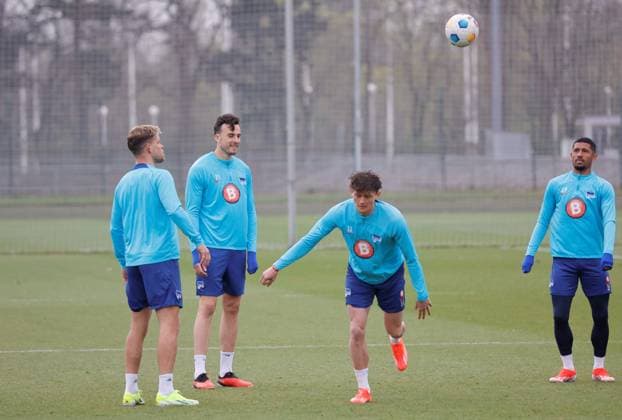 Germany, Berlin, Sportpark, GER, 2 FBL, Hertha BSC, Season 2023 24, Training, Photo Florian Niederlechner, Haris Tabakovic, Fabian Reese