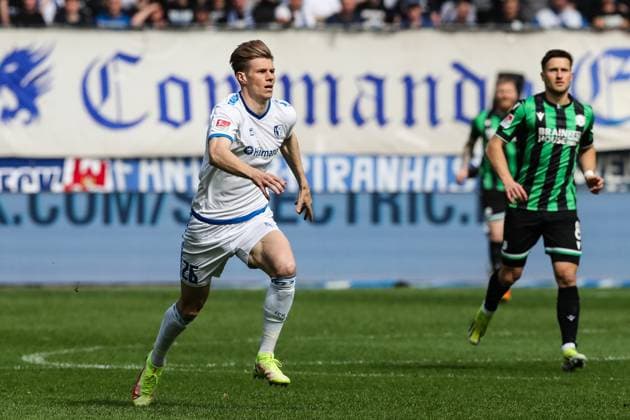 Luca Schuler 1 FC Magdeburg,26 2 Soccer Bundesliga Season 2023 2024 1 FC Magdeburg vs Hannover 96 at the MDCC Arena in Magdeburg Action,Soccer,Man,Men,Germany,31 03 2024