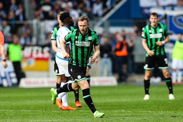 Cedric Teuchert Hannover 96,36 2 Soccer Bundesliga Season 2023 2024 1 FC Magdeburg vs Hannover 96 at the MDCC Arena in Magdeburg Action,Soccer,Man,Men,Germany,31 03 2024
