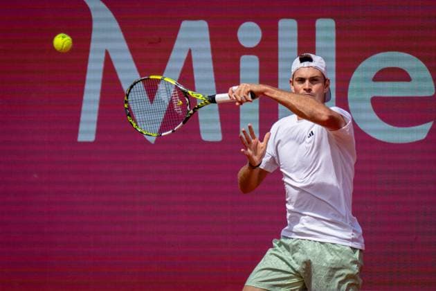 Estoril, Portugal, April 01 2024: Maximilian Marterer (Germany) in action during the Millennium Estoril Open match between Maximilian Marterer (Germany) and Dominic Thiem (Austria) at Clube de Tenis do Estoril in Estoril, Portugal. (Pedro Porru SPP) Copyright: xPedroxPorrux xSPPx spp-en-PePoSp-4F8A6608