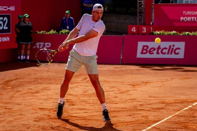 Estoril, Portugal, April 01 2024: Maximilian Marterer (Germany) in action during the Millennium Estoril Open match between Maximilian Marterer (Germany) and Dominic Thiem (Austria) at Clube de Tenis do Estoril in Estoril, Portugal. (Pedro Porru SPP) Copyright: xPedroxPorrux xSPPx spp-en-PePoSp-4F8A6749