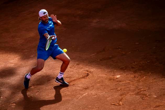 Lucas Pouille Vs Nuno Borges - Millennium Estoril Open 2024 Lucas Pouille is competing against Nuno Borges at the Millennium Estoril Open ATP, Tennis Herren 250 tennis tournament at the Estoril Tennis Club in Estoril, Portugal, on April 1, 2024. Lisbon Portugal  Copyright: xNunoxCruzx originalFilename:cruz-lucaspou240401_npnHM.jpg