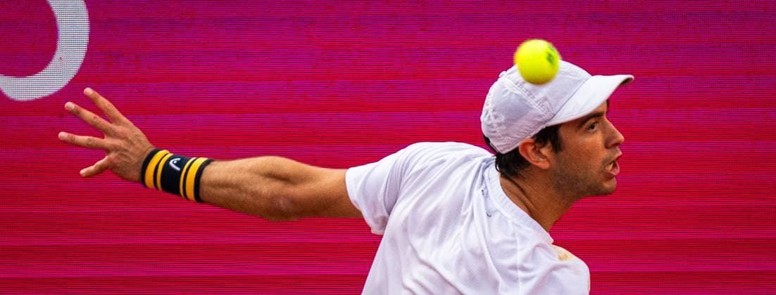 Estoril, Portugal, April 01 2024: Nuno Borges (Portugal) in action during the Millennium Estoril Open match between Lucas Pouille (France) and Nuno Borges (Portugal) at Clube de Tenis do Estoril in Estoril, Portugal. (Pedro Porru SPP) Copyright: xPedroxPorrux xSPPx spp-en-PePoSp-4F8A7188