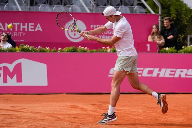 April 1, 2024, Estoril, Portugal: Maximilian Marterer plays against Dominic Thiem (not pictured) during the first round of Millennium Estoril Open ATP, Tennis Herren 250 tennis tournament at the Clube de Tenis do Estoril. Final score: Maximilian Marterer 1:2 Dominic Thiem Estoril Portugal - ZUMAs197 20240401_aaa_s197_095 Copyright: xBrunoxdexCarvalhox