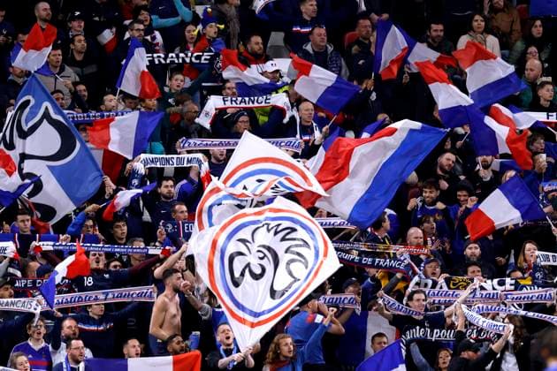 FANS Team France Laenderspiel France Germany 0 2 am 23 03 2024 in Lyon DFL REGULATIONS PROHIBIT ANY USE OF PHOTOGRAPHS as IMAGE SEQUENCES and or QUASI VIDEO Copyright: xLacixPerenyix