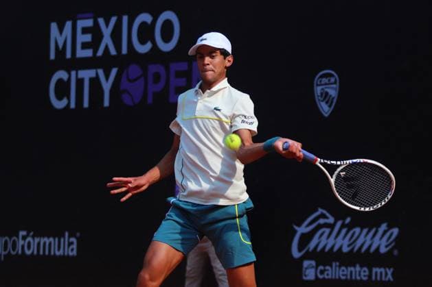 Mexico City Open Apr 2, 2024, Mexico City, Mexico: Rodrigo Pacheco (MEX) hits a backhand against Antoine Bellier (CHE) during the Day 3 of the Mexico City Open at Deportivo Chapultepec. on Apr 2, 2024, Mexico City, Mexico. Photo by Carlos Santiago Eyepix Group ABACAPRESS.COM Mexico City Mexico  Copyright: xEyepix ABACAx