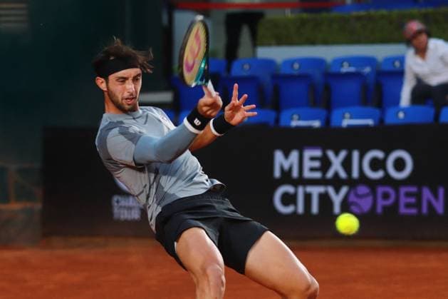 Mexico City Open Apr 2, 2024, Mexico City, Mexico: Thiago Tirante (ARG) hits a forehand against Federico Gaio (ITA) during the Day 3 of the Mexico City Open at Deportivo Chapultepec. on Apr 2, 2024, Mexico City, Mexico. Photo by Carlos Santiago Eyepix Group ABACAPRESS.COM Mexico City Mexico  Copyright: xEyepix ABACAx