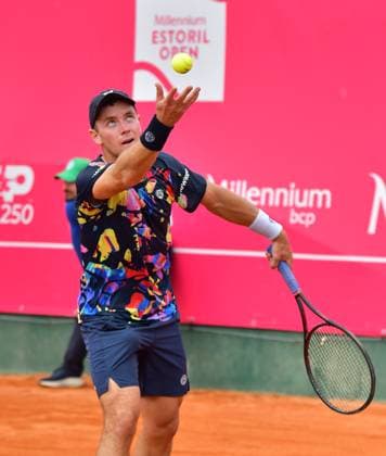 Dominik Koepfer Germany loses in round 1 at the Estoril Open Estoril Open, Portugal, April 3, 2024 Tennis player Dominik Koepfer, Germany, loses in his first round match on the ATP Tour at the Estoril Open in Portugal to Spanish qualifier Pablo Llamas Ruiz Estoril Estoril Tennis Club Lisbon Portugal