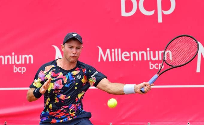 Dominik Koepfer Germany loses in round 1 at the Estoril Open Estoril Open, Portugal, April 3, 2024 Tennis player Dominik Koepfer, Germany, loses in his first round match on the ATP Tour at the Estoril Open in Portugal to Spanish qualifier Pablo Llamas Ruiz Estoril Estoril Tennis Club Lisbon Portugal