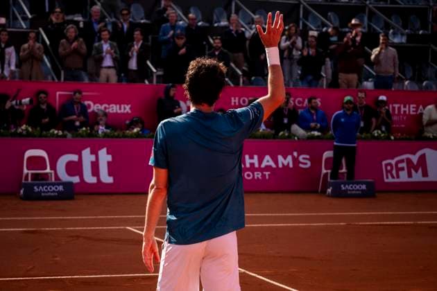 Homage To Tennis Player Joao Sousa At Millennium Estoril Open 2024 Joao Sousa is saying goodbye to the tennis courts and is being honored by the Millennium Estoril Open organization, with his family present, at the Estoril Tennis Club in Estoril, Portugal, on April 3, 2024. Lisbon Portugal  Copyright: xNunoxCruzx originalFilename:cruz-homageto240403_npI8S.jpg