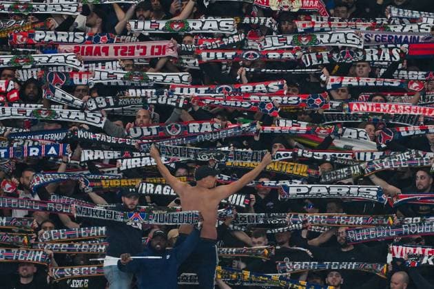 2024-04-03 Paris Saint-Germain v Stade Rennais - Semi- Final - French Cup PARIS, FRANCE - APRIL 3: Fans and supporters of Paris Saint-Germain during the Semi- Final - French Cup match between Paris Saint-Germain and Stade Rennais at Parc des Princes on April 3, 2024 in Paris, France. (Photo by Matthieu Mirville BSR Agency) Paris France Content not available for redistribution in The Netherlands directly or indirectly through any third parties. Copyright: xBSRxAgencyx