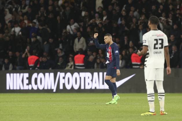 Joie - But de Kylian Mbappe (PSG) FOOTBALL : Paris Saint Germain Vs Rennes - Coupe de France - Demi Finale - 03 04 2024 MichaelBaucher Panoramic 