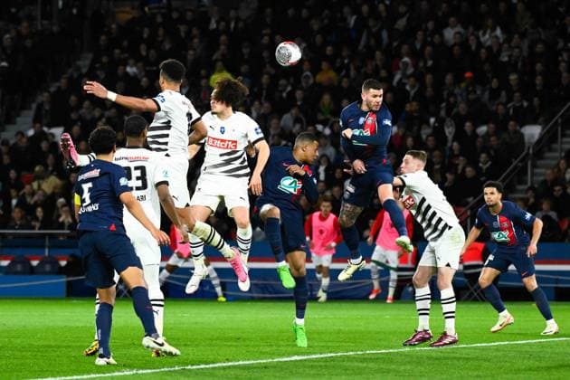 Lucas Hernandez ( 21 - PSG ) during the French Cup match between Paris Saint Germain and Stade Rennais at Parc des Princes on April 03, 2024 in Paris, France. ( Photo by federico pestellini panoramic ) - FOOTBALL : PSG vs Rennes - Coupe de France - 03 04 2024 FedericoPestellini Panoramic 