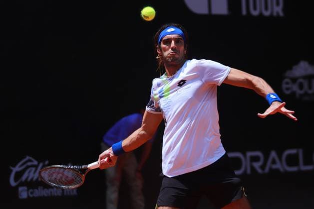 Mexico City Open - Day 4 Apr 3, 2024, Mexico City, Mexico: Skander Mansouri (TUN) hits a forehand against Marc Polmans (AUS) during the Day 4 of the Mexico City Open at Deportivo Chapultepec. on Apr 3, 2024, Mexico City, Mexico. (Photo by Carlos Santiago Eyepix Group) Copyright: xCarlosxSantiago xEyepixxGroupx CS_03042024_116337