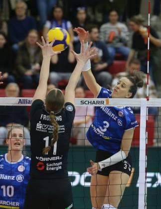 Stuttgart , Volleyball Bundesliga Womens PlayOff semi-final match 1, Allianz MTV Stuttgart vs Dresdner SC , right Maria Segura Palleres Stgt