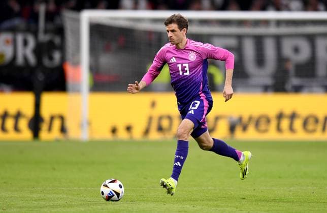 FOOTBALL INTERNATIONAL Test match in Frankfurt Germany Netherlands 26 03 2023 Thomas Mueller Germany on the ball