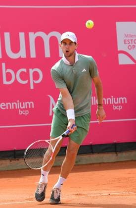 Dominic Thiem, Austria, loses in the round of 16 of the Estoril Open Estoril Open, Portugal, April 4, 2024 Dominic Thiem, Austria, loses in the round of 16 of the Estoril Open to Frenchman Richard Gasquet not pictured 4 6 and 6 7 Estoril Estoril Tennis Club Lisbon Portugal