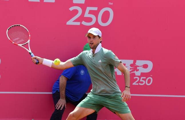 Dominic Thiem, Austria, loses in the round of 16 of the Estoril Open Estoril Open, Portugal, April 4, 2024 Dominic Thiem, Austria, loses in the round of 16 of the Estoril Open to Frenchman Richard Gasquet not pictured 4 6 and 6 7 Estoril Estoril Tennis Club Lisbon Portugal