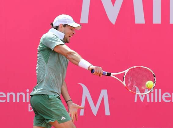 Dominic Thiem, Austria, loses in the round of 16 of the Estoril Open Estoril Open, Portugal, April 4, 2024 Dominic Thiem, Austria, loses in the round of 16 of the Estoril Open to Frenchman Richard Gasquet not pictured 4 6 and 6 7 Estoril Estoril Tennis Club Lisbon Portugal