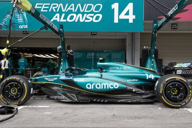 Aston Martin F1 Team AMR23, mechanical detail, during the Formula 1 MSC Cruises Japanese Grand Prix 2024, 4th round of the 2024 Formula One World Championship, WM, Weltmeisterschaft from April 5 to 7, 2024 on the Suzuka International Racing Course, in Suzuka, Japan - F1 - JAPANESE GRAND PRIX 2024 DPPI Panoramic  240405_R04_GIAPPONE__LF_5720