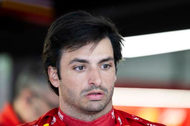 April 5, 2024, Suzuka, Mie, Japan: CARLOS SANIZ (SPA) of Scuderia Ferrari 55 during FP2 on practice day of the 2024 Formula 1 Japanese Grand Prix. Most F1 teams refused to run the practice session due to a very light, sporadic drizzle which would affect data collection, leaving race fans cold in the rain. Suzuka Japan - ZUMAb177 20240405_aap_b177_019 Copyright: xTaidghxBarronx
