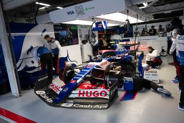 April 5, 2024, Suzuka, Mie, Japan: Yuki TsunodaÃ¢â‚¬â ¢s car during FP2 on practice day of the 2024 Formula 1 Japanese Grand Prix. Most F1 teams refused to run the practice session due to a very light, sporadic drizzle which would affect data collection, leaving race fans cold in the rain. Suzuka Japan - ZUMAb177 20240405_aap_b177_023 Copyright: xTaidghxBarronx