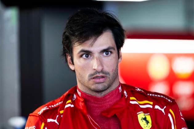 April 5, 2024, Suzuka, Mie, Japan: CARLOS SANIZ (SPA) of Scuderia Ferrari 55 during FP2 on practice day of the 2024 Formula 1 Japanese Grand Prix. Most F1 teams refused to run the practice session due to a very light, sporadic drizzle which would affect data collection, leaving race fans cold in the rain. Suzuka Japan - ZUMAb177 20240405_aap_b177_046 Copyright: xTaidghxBarronx