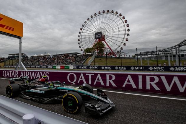 Japanese Grand Prix - Practice - Suzuka International Racing Course SUZUKA INTERNATIONAL RACING COURSE, JAPAN - APRIL 05: Lewis Hamilton, Mercedes F1 F1 W14 during the Japanese Grand Prix at Suzuka International Racing Course on Friday April 05, 2024 in Suzuka, Japan. (Photo by Michael Potts BSR Agency) Content not available for redistribution in The Netherlands directly or indirectly through any third parties. Copyright: xBSRxAgencyx