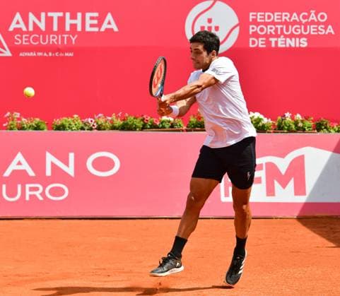 Cristian Garin Chile in the quarterfinals of the Estoril Open Estoril Open, Portugal, April 5, 2024 Cristian Garin Chile in the quarterfinals of the Estoril Open in Portugal against Nuno Borges from Portugal not in the picture Estoril Estoril Tennis Club Lisbon Portugal