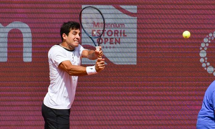 Cristian Garin Chile in the quarterfinals of the Estoril Open Estoril Open, Portugal, April 5, 2024 Cristian Garin Chile in the quarterfinals of the Estoril Open in Portugal against Nuno Borges from Portugal not in the picture Estoril Estoril Tennis Club Lisbon Portugal