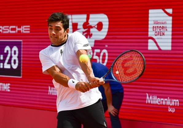 Cristian Garin Chile in the quarterfinals of the Estoril Open Estoril Open, Portugal, April 5, 2024 Cristian Garin Chile in the quarterfinals of the Estoril Open in Portugal against Nuno Borges from Portugal not in the picture Estoril Estoril Tennis Club Lisbon Portugal
