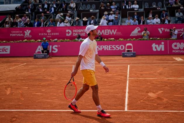 Estoril, Portugal, April 05 2024: Nuno Borges (Portugal) during the Millennium Estoril Open match between Cristian Garin (Chile) and Nuno Borges (Portugal) at Clube de Tenis do Estoril in Estoril, Portugal. (Pedro Porru SPP) Copyright: xPedroxPorrux xSPPx spp-en-PePoSp-HE5A6081