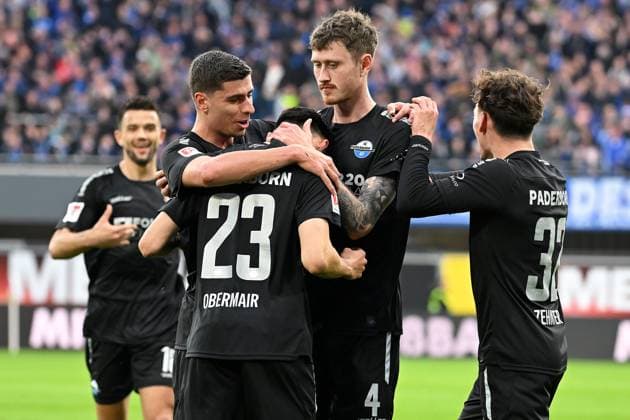 Paderborn, Home Deluxe Arena, 05 04 24, GER, Herren, 2 Bundesliga, Saison 2023 2024, SC Paderborn 07 Hertha BSC Berlin Bild Only for editorial use DFL regulations prohibit any use of photographs as image sequences and or quasi video NRW Deutschland