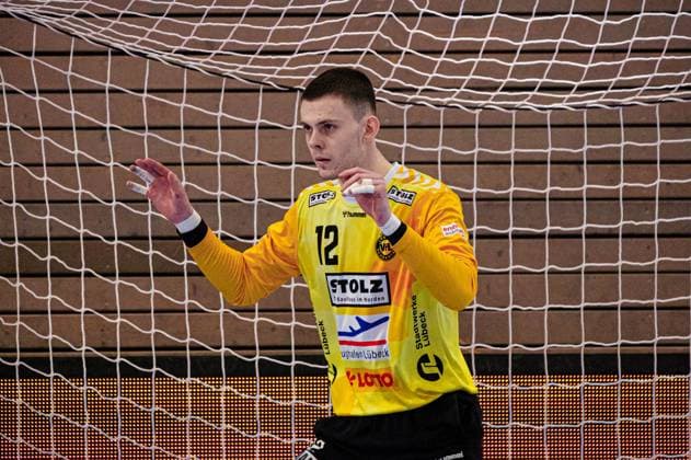 Paul Dreyer VfL Luebeck Schwartau, 12 GER, VfL Luebeck Schwartau vs HSG Nordhorn Lingen, Handball, 2 Bundesliga, Matchday 27, Season 2023 2024, 05 04 2024 GER, VfL Luebeck Schwartau vs HSG Nordhorn Lingen, Handball, 2 Bundesliga, Matchday 27, Season 2023 2024, 05 04 2024 Luebeck Copyright: xEibner-Pressefoto MarcelxvonxFehrnx EP_MFN