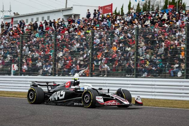 27 HULKENBERG Nico (ger), Haas F1 Team VF-24 Ferrari, action during the Formula 1 MSC Cruises Japanese Grand Prix 2024, 4th round of the 2024 Formula One World Championship, WM, Weltmeisterschaft from April 5 to 7, 2024 on the Suzuka International Racing Course, in Suzuka, Japan - F1 - JAPANESE GRAND PRIX 2024 DPPI Panoramic  240406_R04_GIAPPONE_FG_11150
