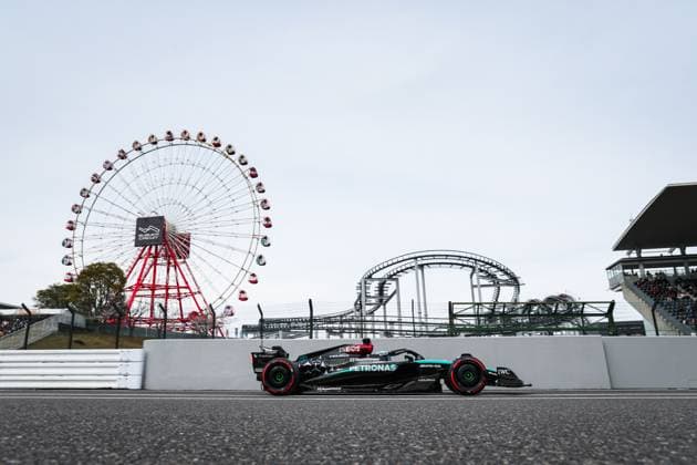 63 RUSSELL George (gbr), Mercedes AMG F1 Team W15, action during the Formula 1 MSC Cruises Japanese Grand Prix 2024, 4th round of the 2024 Formula One World Championship, WM, Weltmeisterschaft from April 5 to 7, 2024 on the Suzuka International Racing Course, in Suzuka, Japan - F1 - JAPANESE GRAND PRIX 2024 DPPI Panoramic  240406_R04_GIAPPONE_AV3_9934