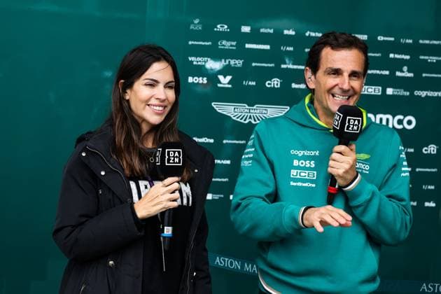 DE LA ROSA Pedro (spa), Aston Martin F1 Team Ambassador, Melissa Maria JimÃ nez Dionisio, during the Formula 1 MSC Cruises Japanese Grand Prix 2024, 4th round of the 2024 Formula One World Championship, WM, Weltmeisterschaft from April 5 to 7, 2024 on the Suzuka International Racing Course, in Suzuka, Japan - F1 - JAPANESE GRAND PRIX 2024 DPPI Panoramic  240406_R04_GIAPPONE_FG_20724