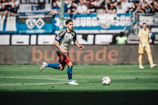 Soccer Men Season 2023 2024 2 Soccer Bundesliga 28 Matchday Hamburger SV vs 1 FC Kaiserslautern 06 04 2024 Ludovit Reis 14, HSV Hamburg Volksparkstadion Hamburg Germany