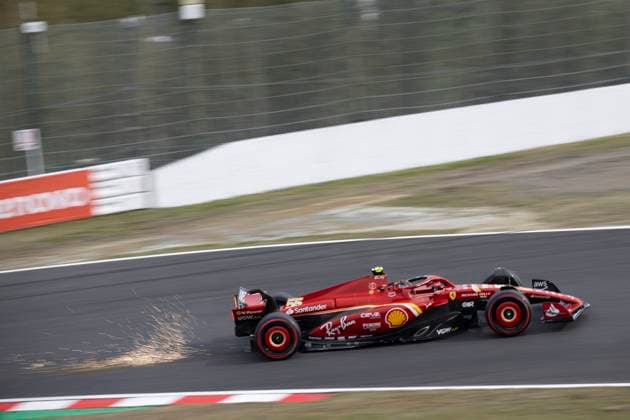 April 6, 2024, Suzuka, Mie, Japan: CHARLES LECLERC (MON) of Scuderia Ferrari 16 racing on Qualifying day of the 2024 Formula 1 Japanese Grand Prix. Max Verstappen qualified on pole position.CARLOS SANIZ (SPA) of Scuderia Ferrari 55 racing on Qualifying day of the 2024 Formula 1 Japanese Grand Prix. Max Verstappen qualified on pole position. Suzuka Japan - ZUMAb177 20240406_aap_b177_097 Copyright: xTaidghxBarronx