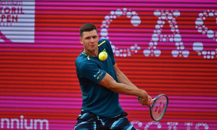 Hubert Hurkacz Poland reaches the final at the Estoril Open in Portugal Estoril Open, Portugal, April 6, 2024 Hubert Hurkacz Poland reaches the final of an international clay court tournament for the first time at the Estoril Open in Portugal with a 6 3, 3 6 and 6 3 win over Chiles Cristian Garin Estoril Estoril Tennis Club Lisbon Portugal