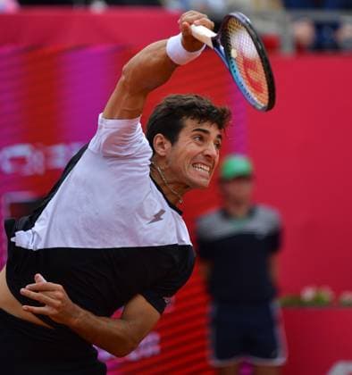 Cristian Garin Chile loses in the semi-finals at the Estoril Open in Portugal Estoril Open, Portugal, April 6, 2024 Cristian Garin Chile loses in three sets to Hubert Hurkacz from Poland in the semi-finals at the Estoril Open in Portugal not pictured Estoril Estoril Tennis Club Lisbon Portugal