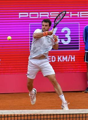 Pedro Martinez Spain in his semi-final at the Estoril Open in Portugal Estoril Open, Portugal, April 6, 2024 Pedro Martinez Spain in his semi-final at the Estoril Open in Portugal against the Norwegian Casper Ruud not in the picture Estoril Estoril Tennis Club Lisbon Portugal